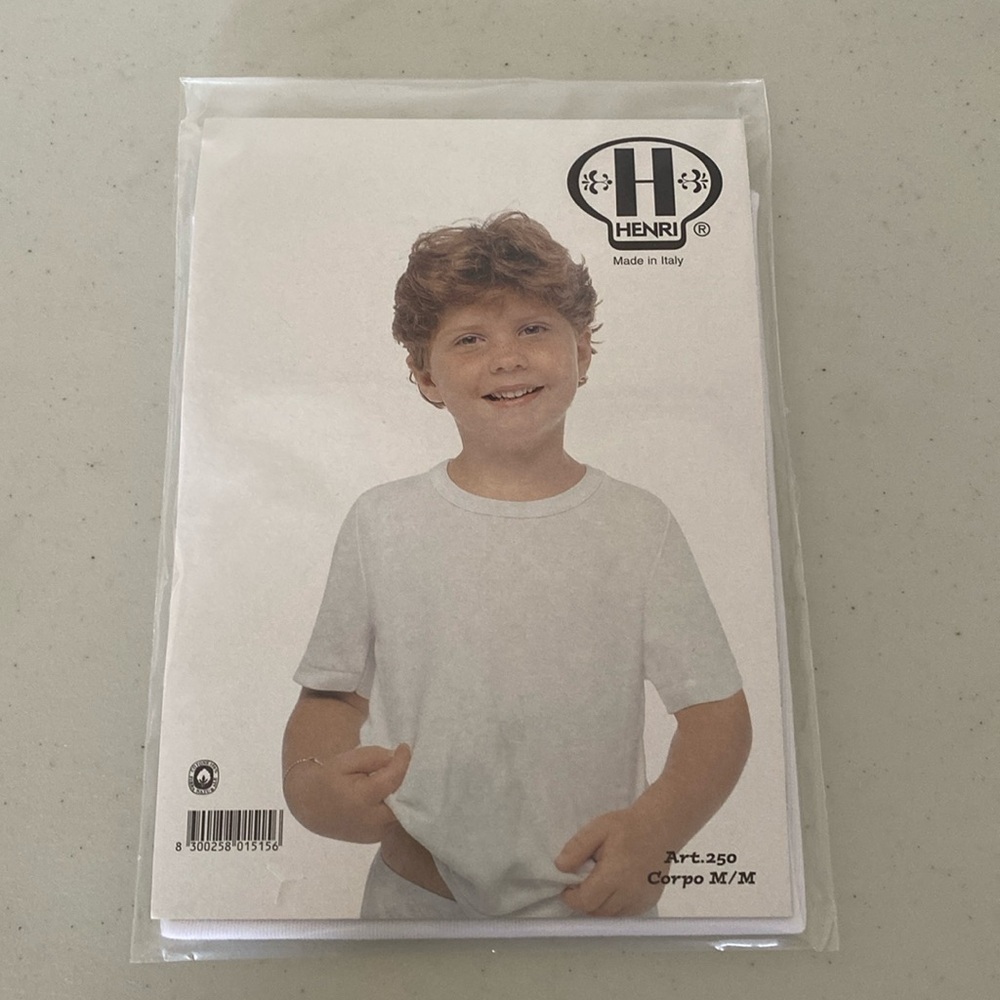 Kids White T-Shirt-pkg of 2 size 6